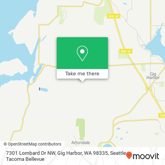 Mapa de 7301 Lombard Dr NW, Gig Harbor, WA 98335
