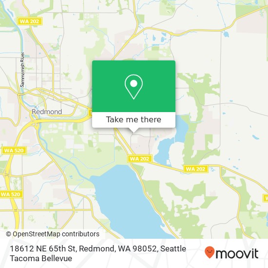 Mapa de 18612 NE 65th St, Redmond, WA 98052