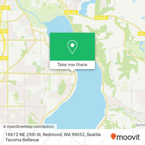 Mapa de 18612 NE 25th St, Redmond, WA 98052