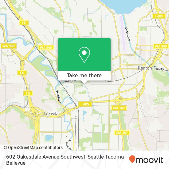 Mapa de 602 Oakesdale Avenue Southwest