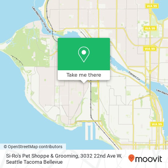 Mapa de Si-Ro's Pet Shoppe & Grooming, 3032 22nd Ave W