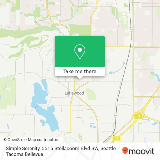 Simple Serenity, 5515 Steilacoom Blvd SW map