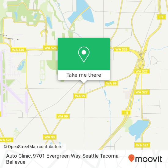 Auto Clinic, 9701 Evergreen Way map