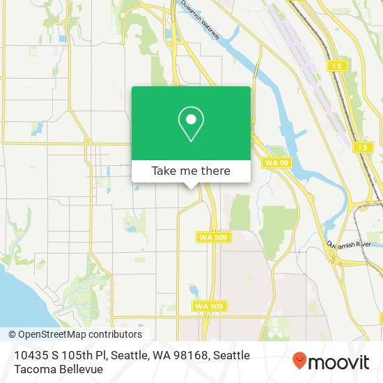 Mapa de 10435 S 105th Pl, Seattle, WA 98168