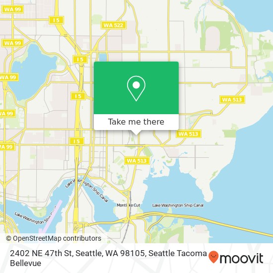 Mapa de 2402 NE 47th St, Seattle, WA 98105