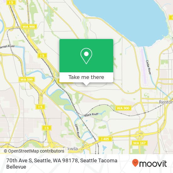 Mapa de 70th Ave S, Seattle, WA 98178