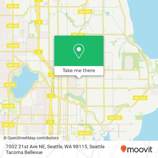 Mapa de 7002 21st Ave NE, Seattle, WA 98115