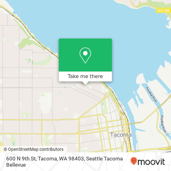 Mapa de 600 N 9th St, Tacoma, WA 98403