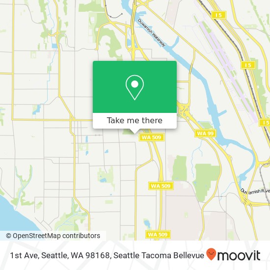 1st Ave, Seattle, WA 98168 map