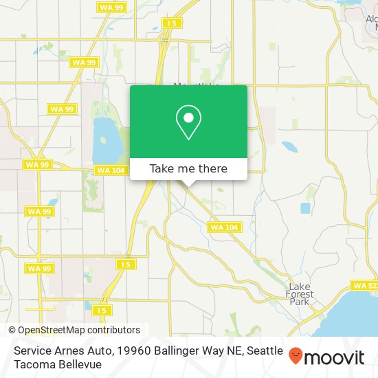 Mapa de Service Arnes Auto, 19960 Ballinger Way NE