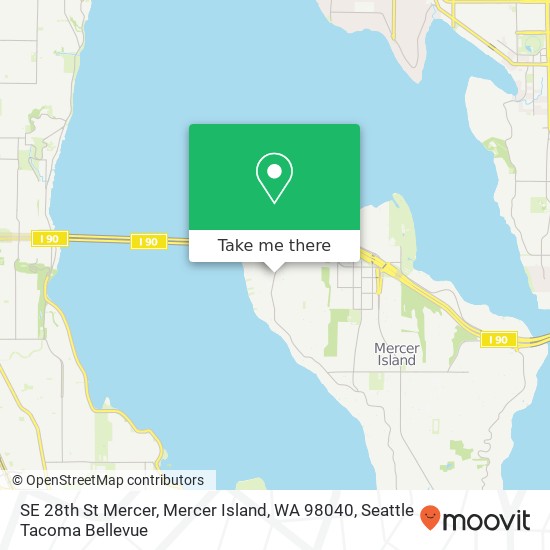 Mapa de SE 28th St Mercer, Mercer Island, WA 98040