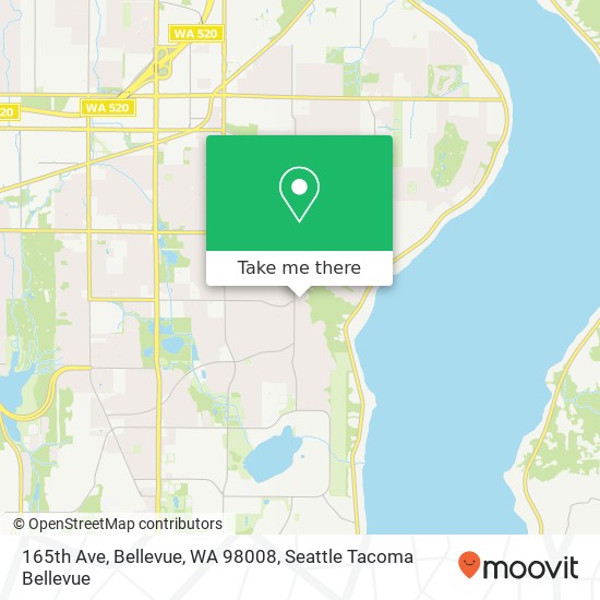 Mapa de 165th Ave, Bellevue, WA 98008