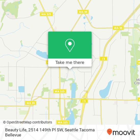 Mapa de Beauty Life, 2514 149th Pl SW