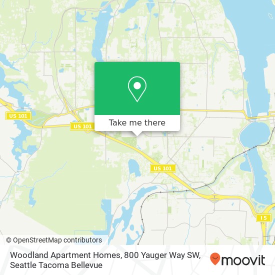 Mapa de Woodland Apartment Homes, 800 Yauger Way SW