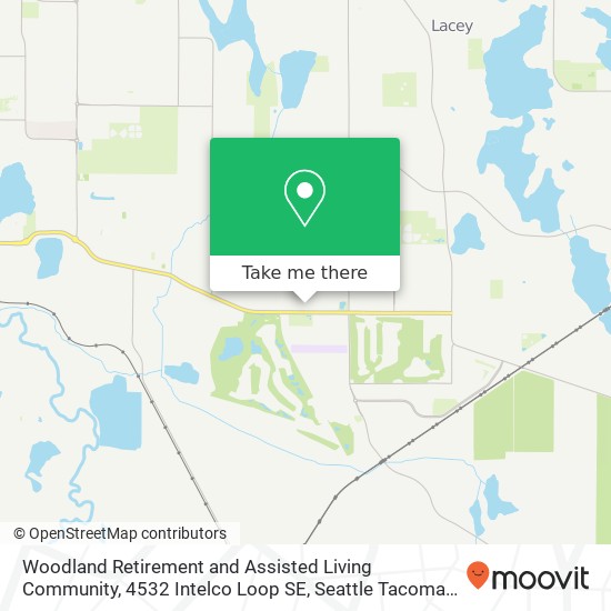 Mapa de Woodland Retirement and Assisted Living Community, 4532 Intelco Loop SE