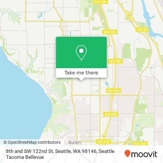 Mapa de 8th and SW 122nd St, Seattle, WA 98146