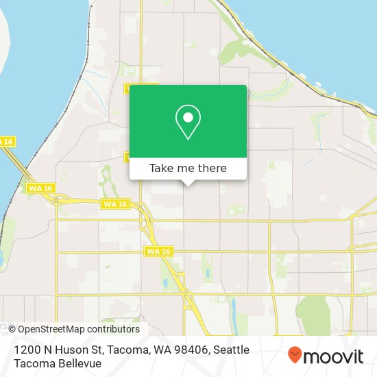 Mapa de 1200 N Huson St, Tacoma, WA 98406