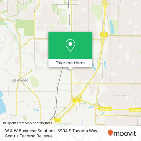Mapa de W & W Business Solutions, 8904 S Tacoma Way