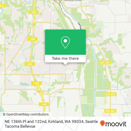 NE 136th Pl and 132nd, Kirkland, WA 98034 map