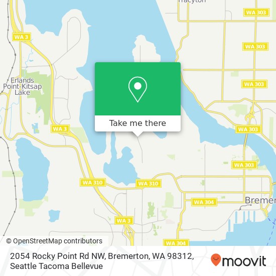 Mapa de 2054 Rocky Point Rd NW, Bremerton, WA 98312