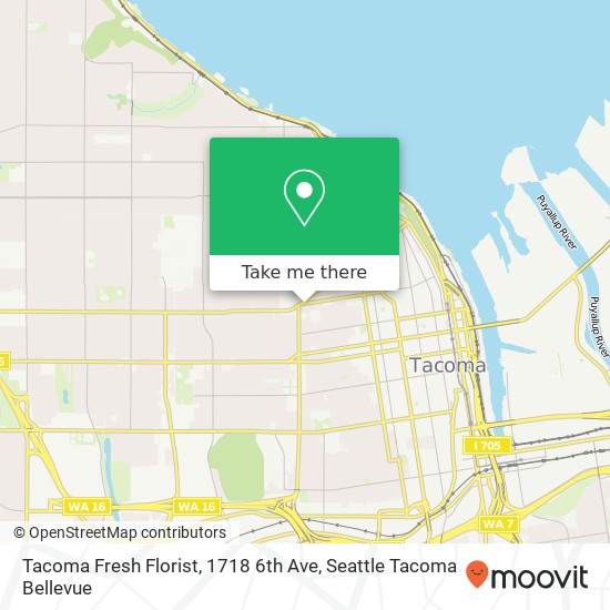 Mapa de Tacoma Fresh Florist, 1718 6th Ave