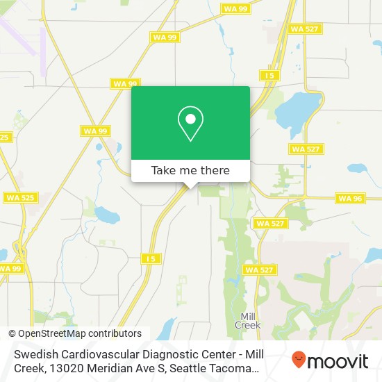 Mapa de Swedish Cardiovascular Diagnostic Center - Mill Creek, 13020 Meridian Ave S
