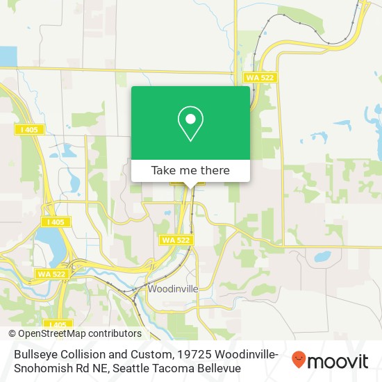 Mapa de Bullseye Collision and Custom, 19725 Woodinville-Snohomish Rd NE