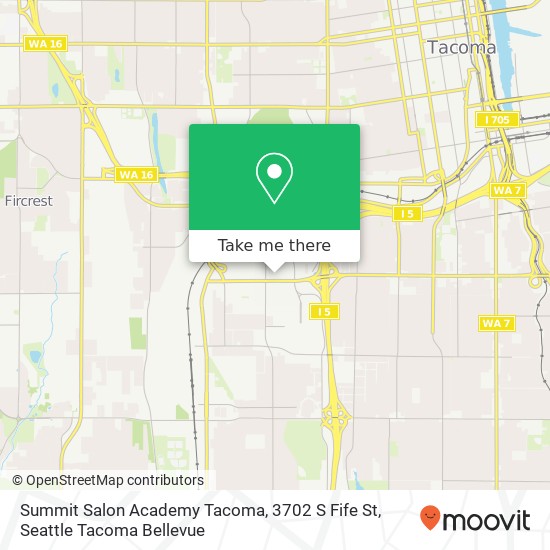 Mapa de Summit Salon Academy Tacoma, 3702 S Fife St