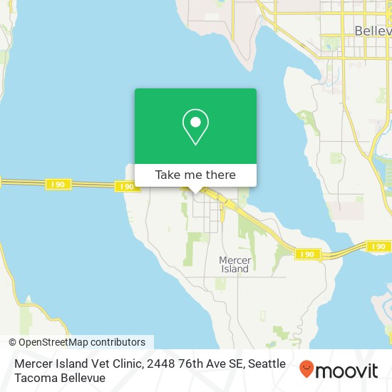 Mapa de Mercer Island Vet Clinic, 2448 76th Ave SE