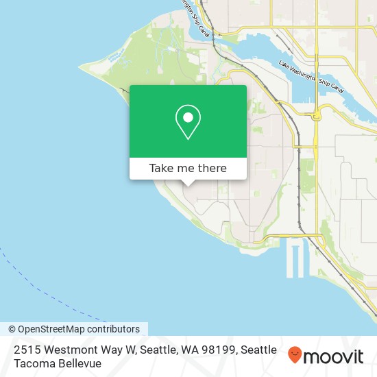 Mapa de 2515 Westmont Way W, Seattle, WA 98199