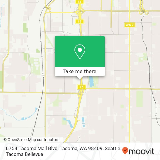 Mapa de 6754 Tacoma Mall Blvd, Tacoma, WA 98409