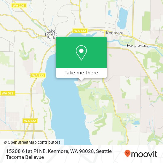 Mapa de 15208 61st Pl NE, Kenmore, WA 98028