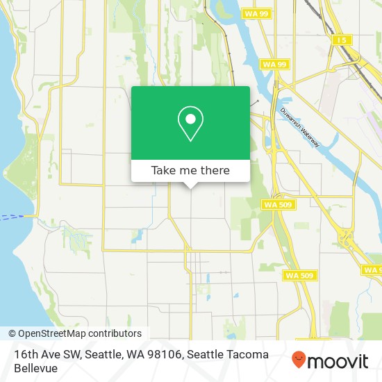 Mapa de 16th Ave SW, Seattle, WA 98106