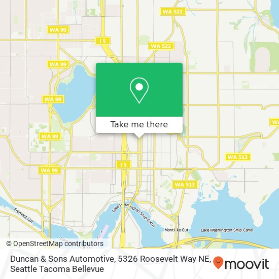 Mapa de Duncan & Sons Automotive, 5326 Roosevelt Way NE