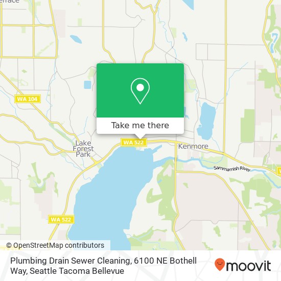 Mapa de Plumbing Drain Sewer Cleaning, 6100 NE Bothell Way