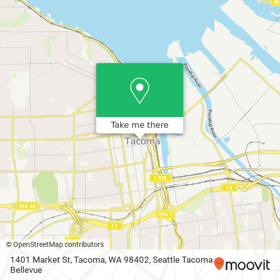 Mapa de 1401 Market St, Tacoma, WA 98402