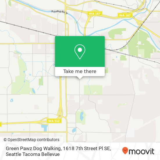 Mapa de Green Pawz Dog Walking, 1618 7th Street Pl SE