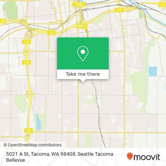 Mapa de 5021 A St, Tacoma, WA 98408