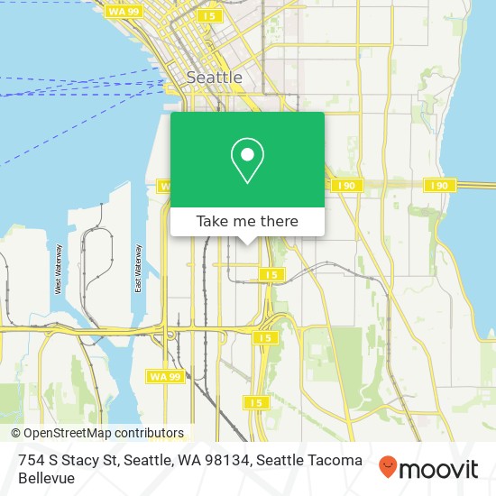 Mapa de 754 S Stacy St, Seattle, WA 98134