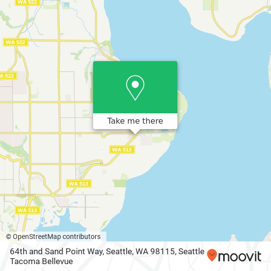 Mapa de 64th and Sand Point Way, Seattle, WA 98115