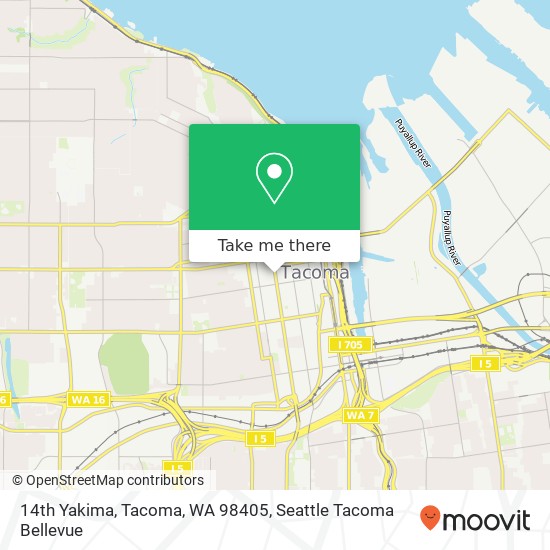Mapa de 14th Yakima, Tacoma, WA 98405