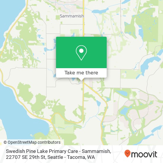 Mapa de Swedish Pine Lake Primary Care - Sammamish, 22707 SE 29th St