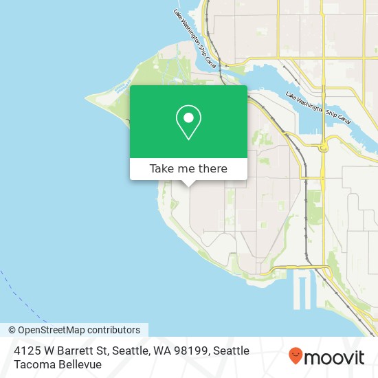 Mapa de 4125 W Barrett St, Seattle, WA 98199