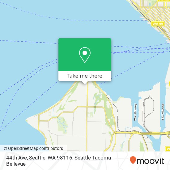 Mapa de 44th Ave, Seattle, WA 98116