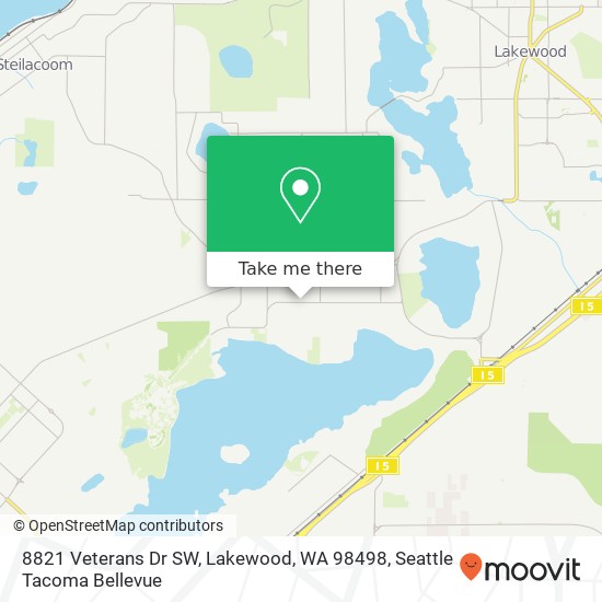 Mapa de 8821 Veterans Dr SW, Lakewood, WA 98498