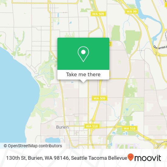 Mapa de 130th St, Burien, WA 98146