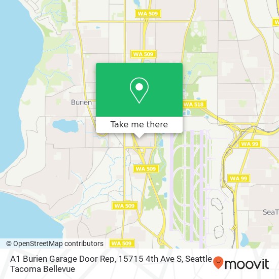 A1 Burien Garage Door Rep, 15715 4th Ave S map