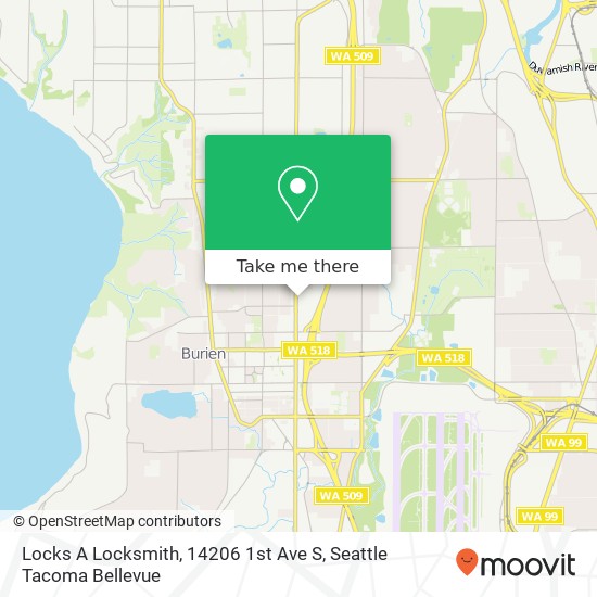 Mapa de Locks A Locksmith, 14206 1st Ave S