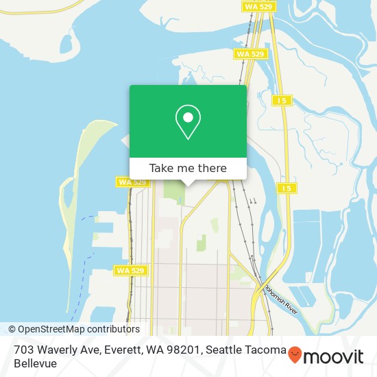 Mapa de 703 Waverly Ave, Everett, WA 98201