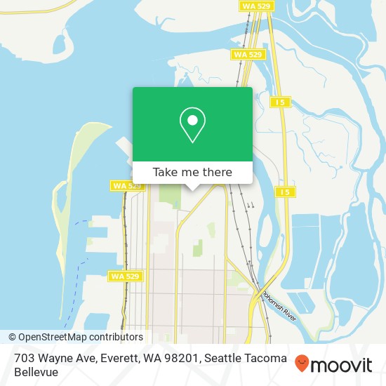 Mapa de 703 Wayne Ave, Everett, WA 98201
